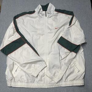 Vintage 90’s Nike Windbreaker Pullover Jacket Full Zip Orange Green Mens XL